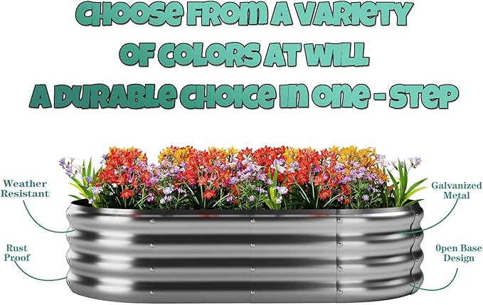 Galvanized Metal Planter Round Raised Garden Bed Kit for Gardening Outdoor，2x2x1ft Grow Garden Box Raised Flower Bed，Round Galvanized Planter Outdoor Metal Fire Pit Ring Black