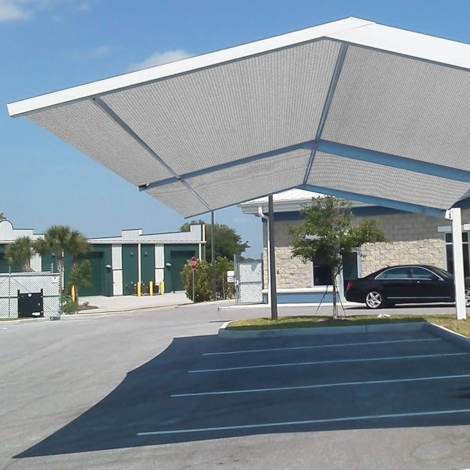 Eden's Decor Straight Flat-Edged Sun Shade Sail Rectangular 7' x 19' Grey UV-Blocking Outdoor Canopy Fabric Cloth Awning for Pergola Patio Garden Backyard Custom Size