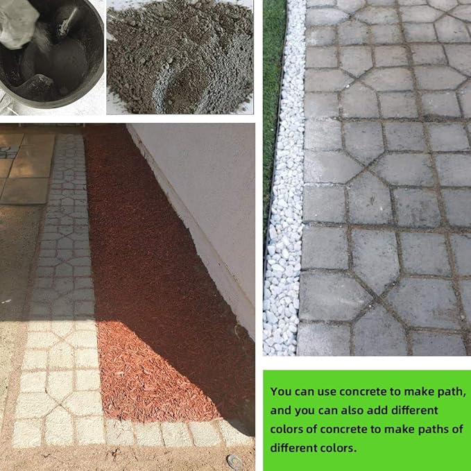 CJGQ 15.7"x15.7"x1.57"Walk Maker Reusable Concrete Path Maker Molds Stepping Stone Paver (Square 2-Pack)