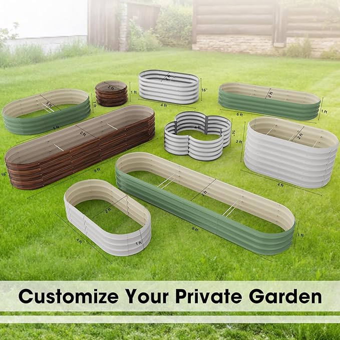 2x2x1ft Round Galvanized Raised Garden Bed Outdoor Metal Planter Box Raised Beds for Gardening,Vegetables,Fruits,Flowers & Herbs (Brown)