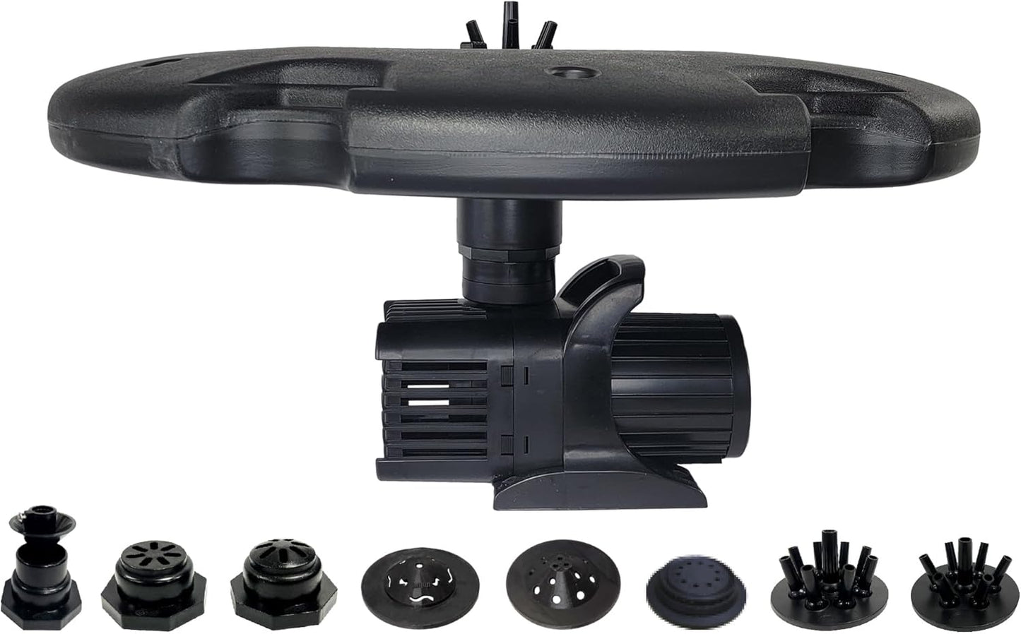 HALF OFF PONDS Floating Fountain – 1.2 HP Pond Aerator, 200' Cord – 10,000 GPH Water Pump – 11 Spray Patterns - Energy-Efficient - Improves Water Quality - for Large Ponds, Lakes & Water Gardens