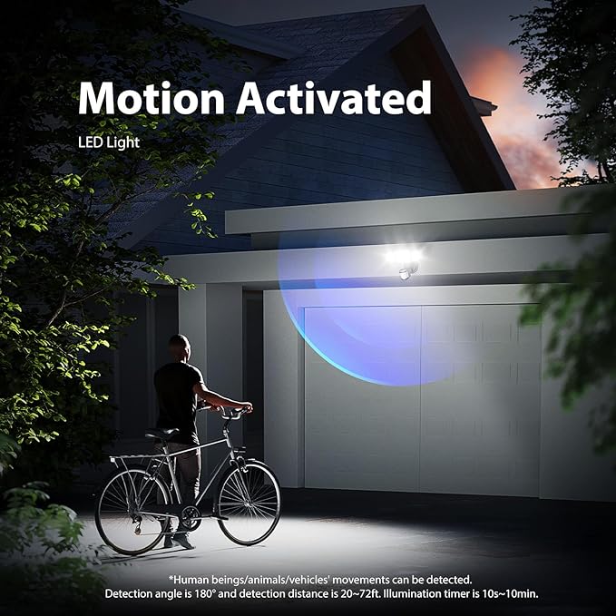 Onforu 75W LED Motion Sensor Outdoor Lights, Dusk to Dawn Flood Light Outdoor Motion Sensor, Hardwired Security Lights Floodlights Outside 7500LM 6500K Daylight IP65 Waterproof (Black)