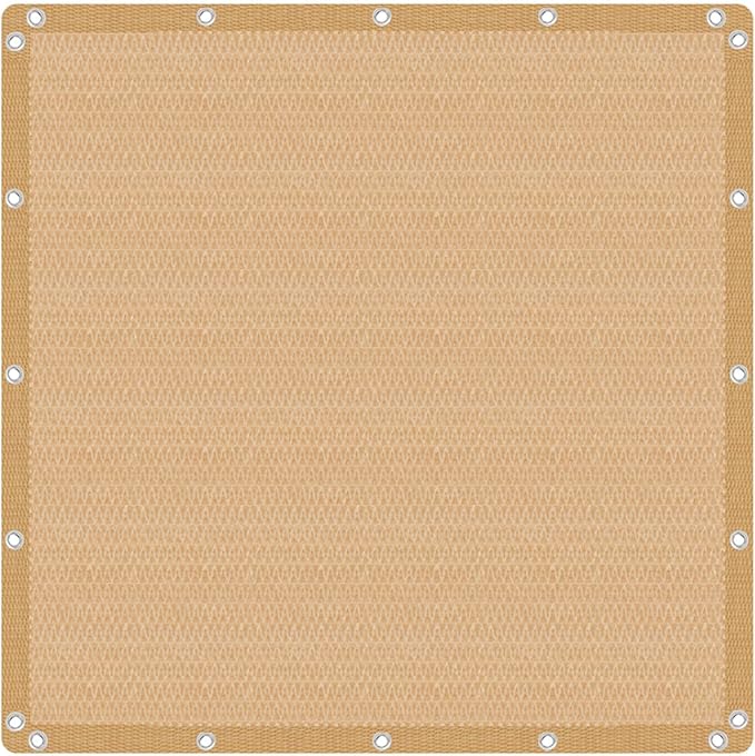 VICLLAX Shade Fabric Sun Shade Cloth with Every 2 FT Grommets for Patio Garden Pergola Cover Canopy 15x17 FT, Wheat
