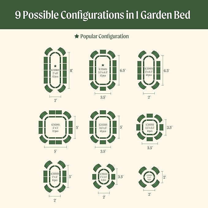 Vego garden 32" Extra Tall Raised Garden Bed Kits, 9 in 1 Modular Raised Planter Box for Vegetables Flowers Fruits Oval Metal Raised Garden Bed, Sunlit Oak