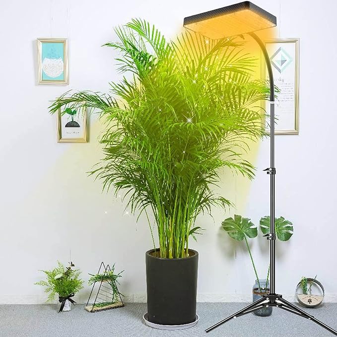 FECiDA Grow Lights for Indoor Plants with Stand, UV-IR Full Spectrum LED Standing Plant Grow Light, 2000 Lumen Houseplant Growing Floor Lamp with On/Off Switch, Daisy Chain Function