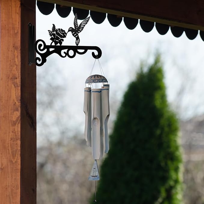 2-Pack Aesthetic Plant Hanger Indoor and Outdoor – 10 Inch Metal Hanging Plant Bracket with Beautiful Bird Pattern – Anti Rust Plant Hooks for Hanging Plants, Bird Feeder, Wind Chime, Lantern
