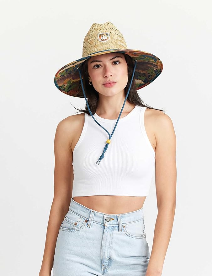 Straw Hat for Men & Women | Lifeguard Hat, Beach Hat & Sun Hat | UPF 50+ Wide Brim for Sun Protection | One Size | Hemlock