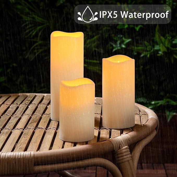 Metaku Flameless Flickering Candles Battery Operated LED Candles Set of 9 Ivory with Remote & Timer for Halloween, Christmas, Bedroom, Home, Wedding, Birthday Decoration D2.2'' x H4''5''6''
