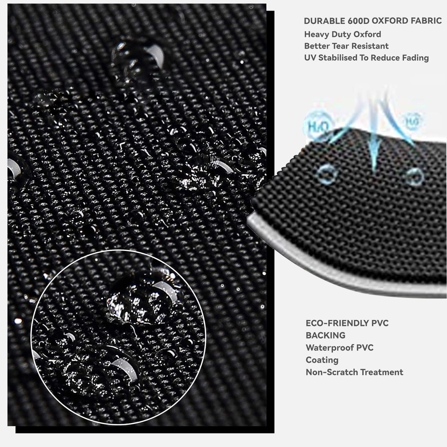 Outdoor Patio Square Table Cover 38 inch Black Heavy Duty Waterproof Cover for Square Slatted Tabletop