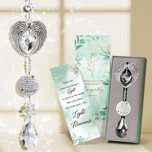 Dog Memorial Gifts for Loss of Dog Sympathy Gifts, Pet Memorial Gifts for Dogs Cats, Pet Memorial Crystal Suncatcher, Thoughtful Cat Dog Bereavement Gifts Dog Remembrance Gift for Pet Loss Condolence