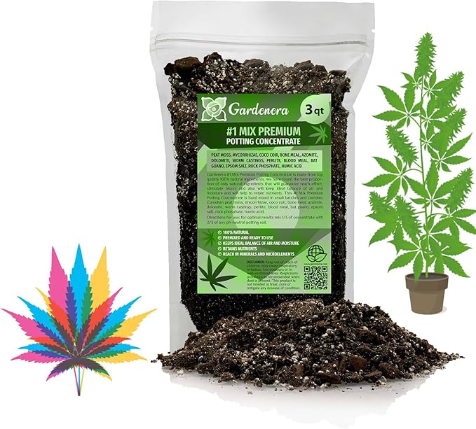 Premium JUST-ADD-Water Potting Soil Mix - Optimal Nutrient-Rich Blend for Thriving and HIGH-Yield Herbal Plants - 3 Quart