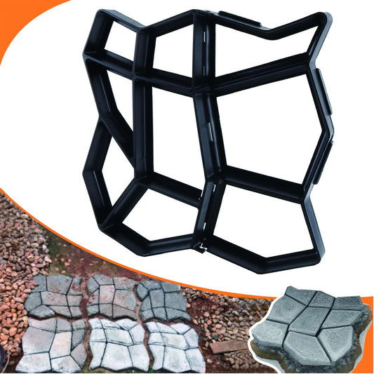 Avalution Reusable Concrete Mold 17"x17"x1.6" Walker Maker Courtyard Stepping Stone Molds Lawn Garden DIY Paving Mold(Irregular)