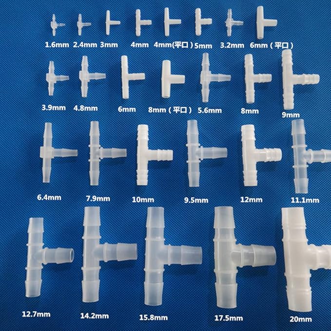 Unifizz T - Piece Hose Equal Paths Tube Accessories,4.8mm Equal Paths Plastic Hose Tube Connector For Cooling Watering Irrigation, Transparent, 10Pcs