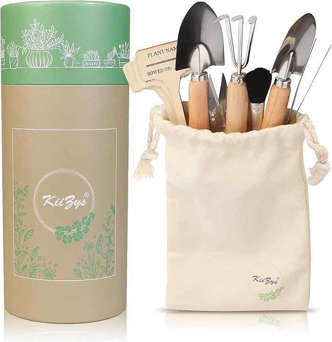 Indoor Garden Tools for Gardening - KiiZYS 12-Piece Small Garden Tools Set - Indoor Gardening Gifts for Women - Mini Gardening Hand Tools Indoor Plant Tools
