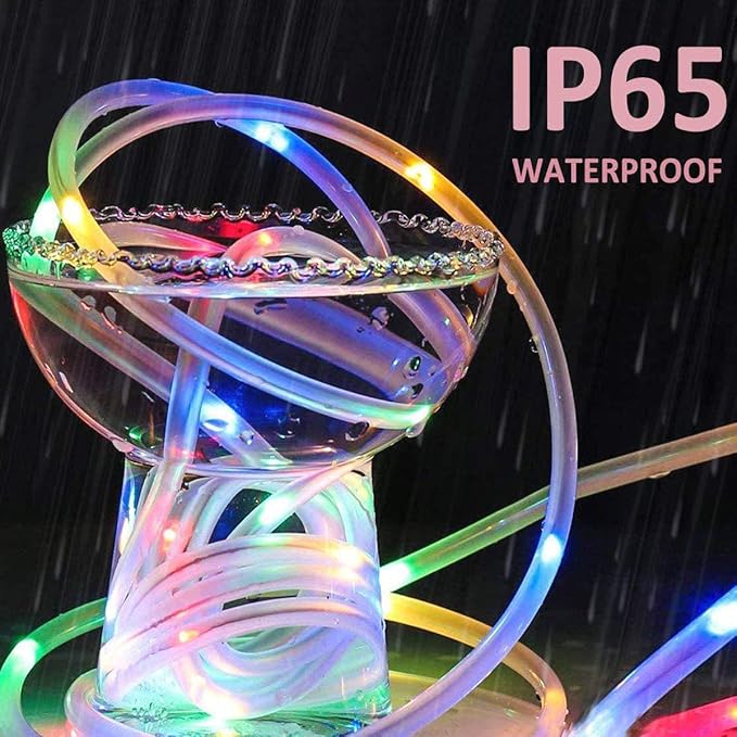 300 LED Solar Rope Lights Outdoor 99 FT Bright Solar Garden String Lights Durable 8 Modes Outdoor Fairy Lights Waterproof Solar Garden Decorative Lights for Fence Patio Decor (Multicolor)