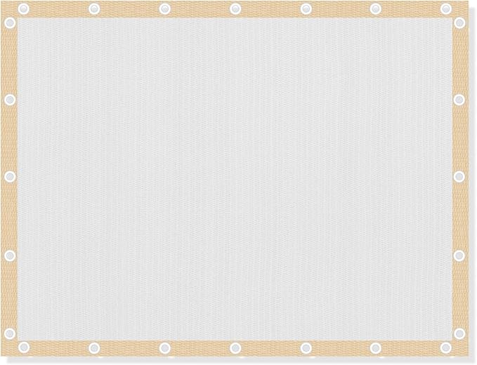 VICLLAX Shade Fabric Sun Shade Cloth with Every 2 FT Grommets for Patio Garden Pergola Cover Canopy 20x24 FT, Cream