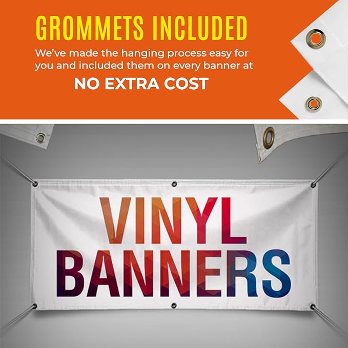 Personalized Passion Vinyl Banner 1' x 4' - Customized Banner for Business, Graduation, Birthday Parties, Indoor Outdoor Use - Full Color 13oz Vinyl Custom Signs with HD Printed Text, Photos and More
