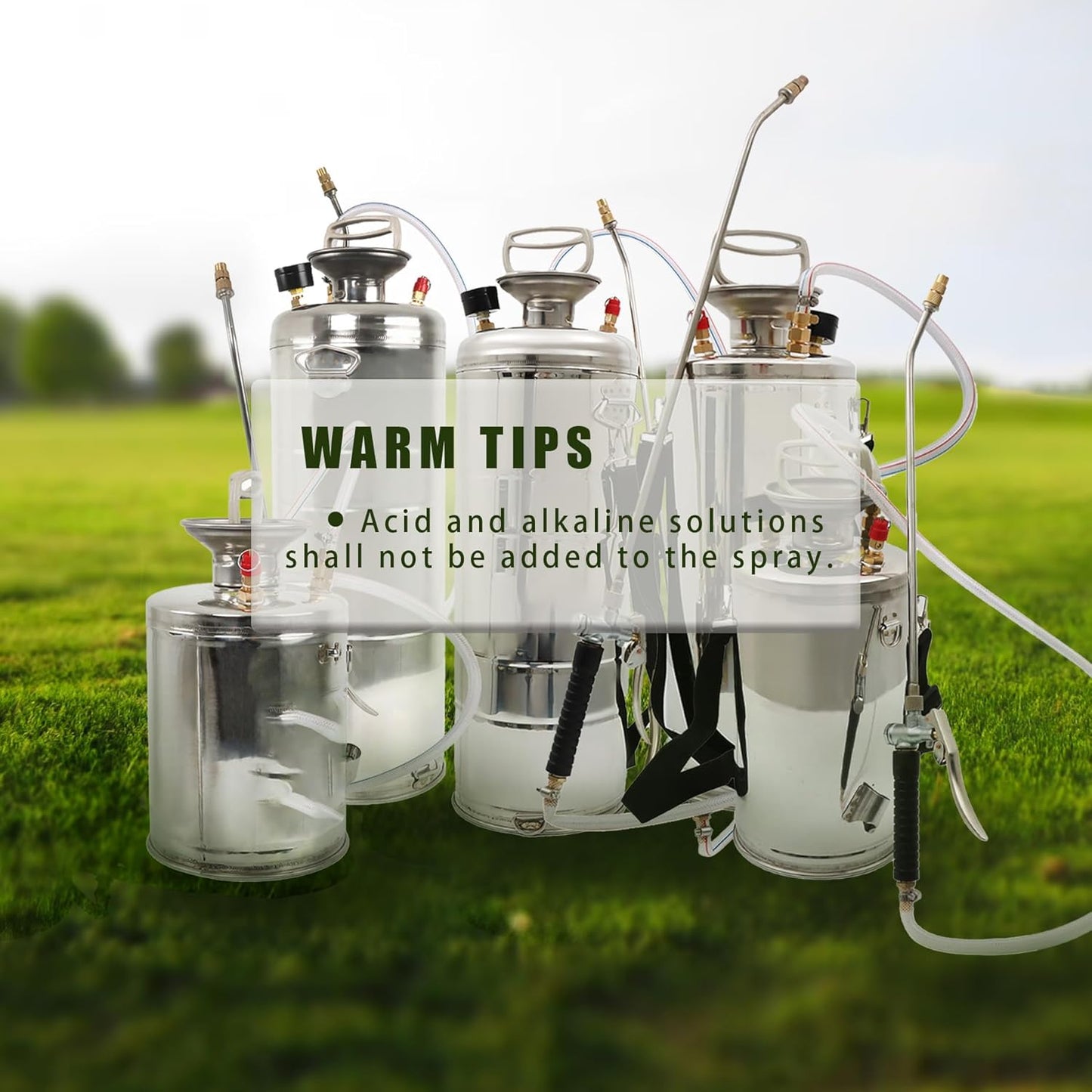 3 Gallon Stainless Steel Sprayer Hand Pump Sprayer with Pressure Gauge Safety Valve Adjustable Nozzle for Gardening Lawn and Cleaning