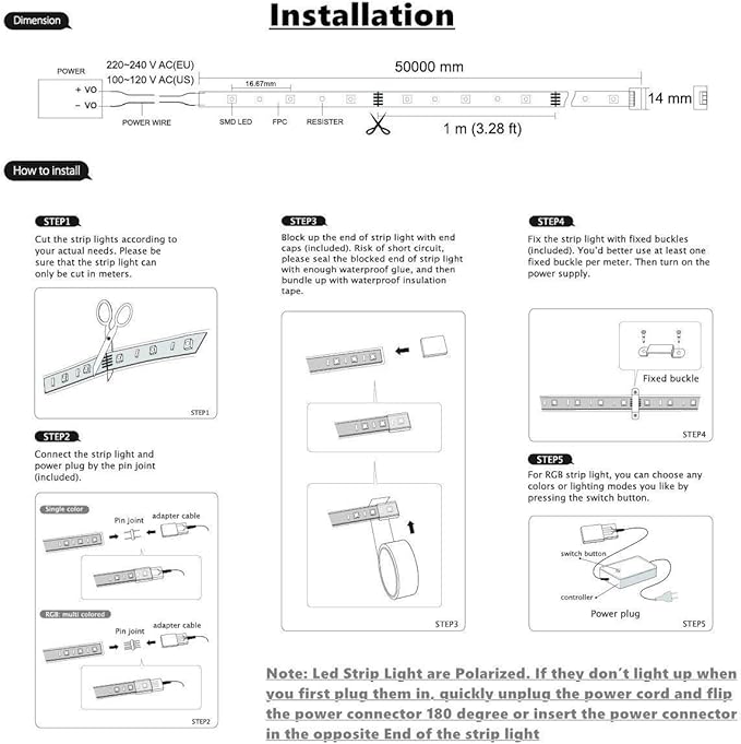 5050-60 Type AC 110-120V Green LED Strip Lights, Flexible/Waterproof/Dimmable/Multi-Modes LED Rope Light + 23 Keys Remote for Home/Garden/Building Decoration (98.4ft/30m, Green)