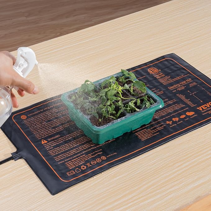 VEVOR 4 Pack Seedling Heat Mat 10"x 20.75", MET-Certified Warm Hydroponic Plant Heating Pad for Seed Starting, Waterproof Heating Mats for Germination, Indoor Gardening, Greenhouse