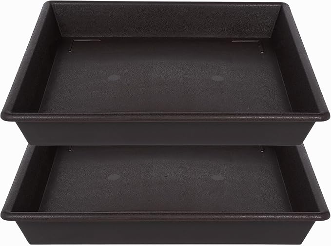 Square Plant Saucer 16 Inch 2 Pack, Plant Stand Plant Trays for Pots Heavy Duty Plastic Plant Saucers for Indoors Outdoors, Flower Pot No Holes Plant Lover Gardening Gifts