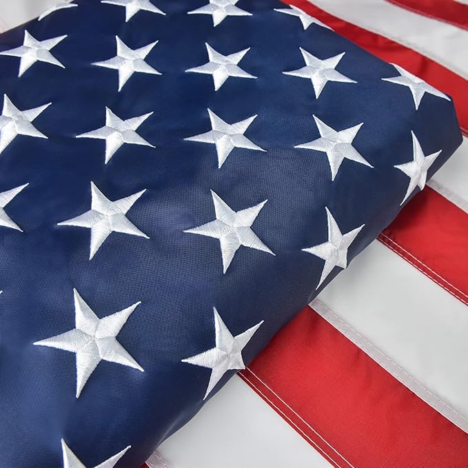 American Flag 4x6 FT, US Flags USA High Wind with Embroidered Stars, Sewn Stripes, Brass Grommets, Durable USA Flag Outdoor Outside