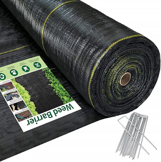 3ft x100ft Black Weed Barrier Landscape Premium Fabric-Heavy Duty Woven Ground Cloth with Superior Permeability Weed Control Convenient Design