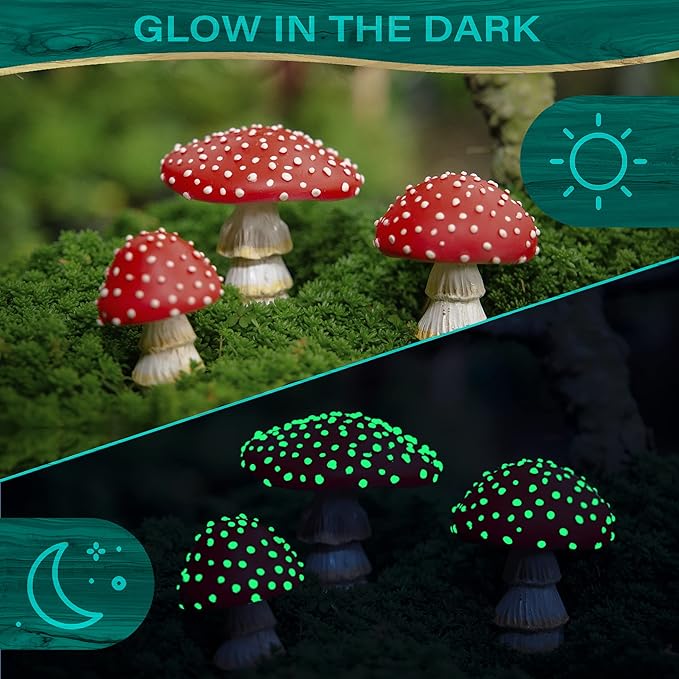 Fairy Garden Miniatures, Mini Mushroom Figurines, mushrooms decor, outdoor mushroom decor, fake mushrooms, mushroom statue, fairy garden decor, mushroom garden decor, mushroom outdoor decor