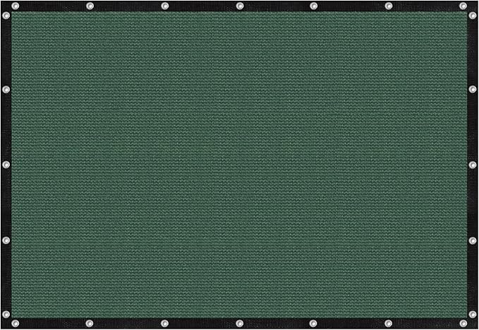 VICLLAX Shade Fabric Sun Shade Cloth with Every 2 FT Grommets for Patio Garden Pergola Cover Canopy 9x14 FT, Dark Green