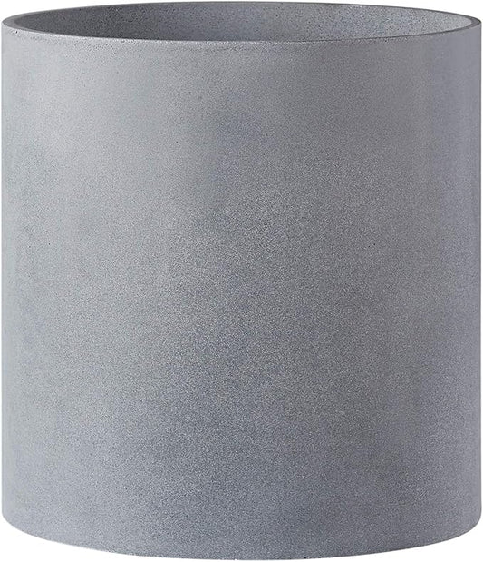 FaithLand Plant Pot 14 inch - Perfectly Fits Mid-Century Modern Plant Stand - Drainage Plug and Drainage Mesh Screen - Gray Planter Pot.