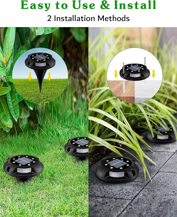 Biling Solar Pathway Lights Outdoor Uplight Sidelight, 12 Packs Blue Bright Solar Ground Lights Walkway Lights Waterproof Solar Deck Lights for Yard Walkway Garden Halloween Decorations