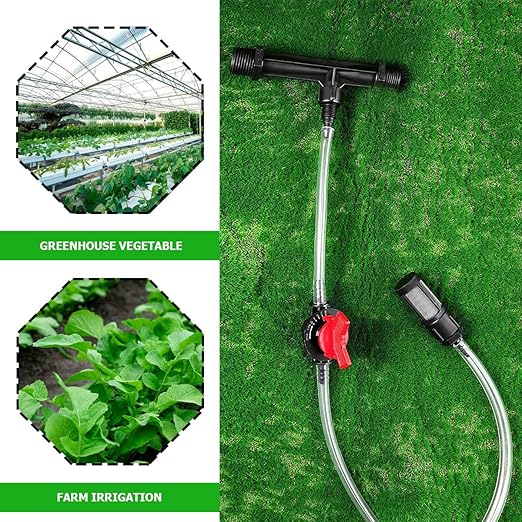 Fertilizer Injector Tube, Irrigation Venturi Fertilizer Injector 3/4Inch Agriculture Garden Fertilizer Mixer Injector Agriculture Tool Plastic (Black)