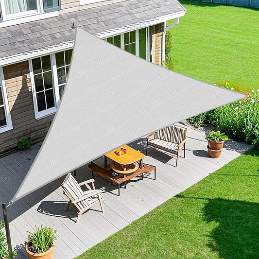 Amagenix Sun Shade Sail 13X13X13 Curved Edge Outdoor Shade Canopy Light Grey Breathable 95% UV Block Shade Cloth for Patio Garden Backyard (We Make Custom Size)