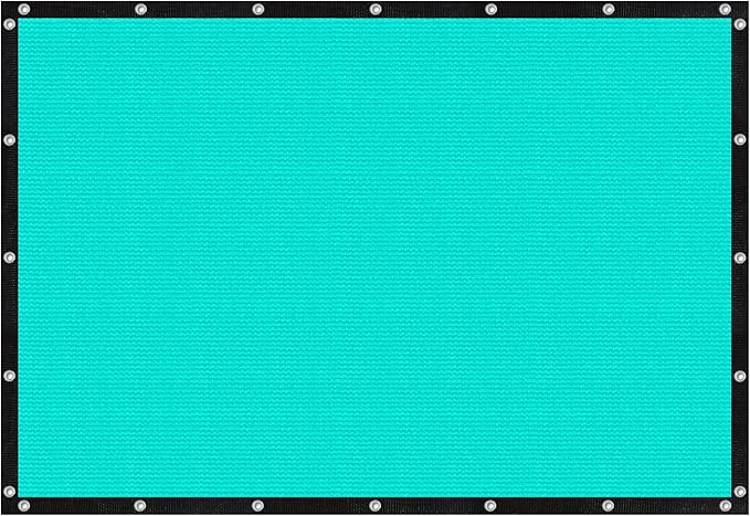 VICLLAX Shade Fabric Sun Shade Cloth with Every 2 FT Grommets for Patio Garden Pergola Cover Canopy 7x12 FT, Turquoise
