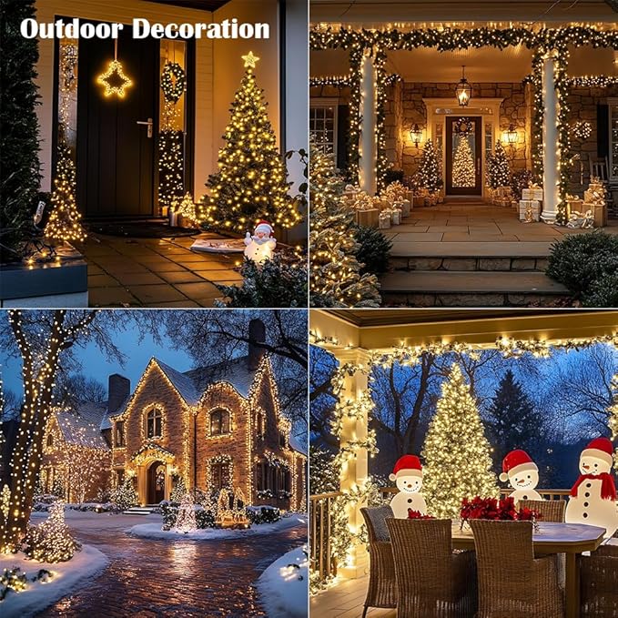 Fairy Lights Plug in,328FT 1000 LEDs Waterproof Led String Lights,Twinkle Light with 8 Modes Remote for Outdoor Indoor Christmas Wedding Birthday Garden Party Decorations,Warm White