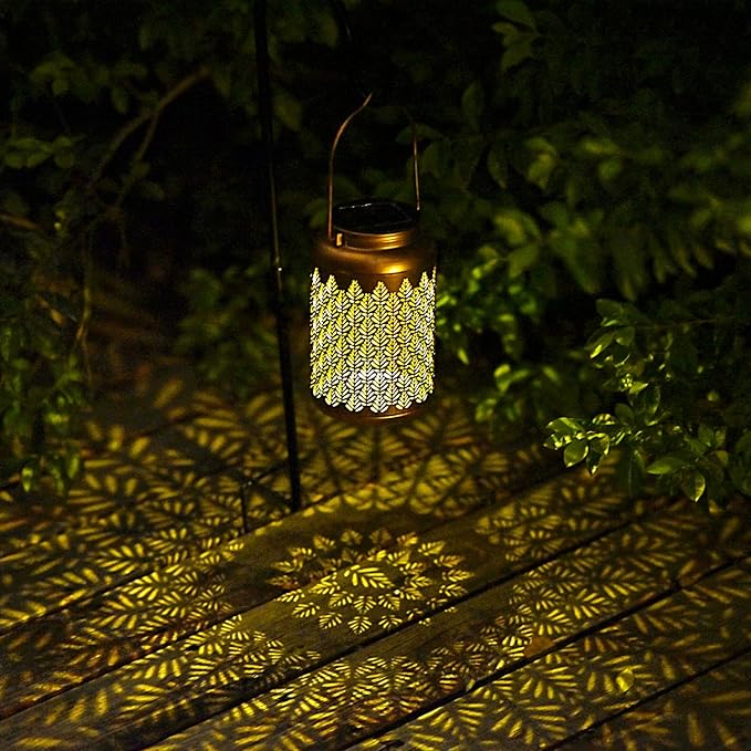 2 Pack Solar Lanterns Outdoor Waterproof - Birthday Gifts for Women, Men, Mom, Solar Lights Outdoor Hanging Garden Decor for Outside, Patio, Outdoor, Yard, Lawn, Balcony Grass
