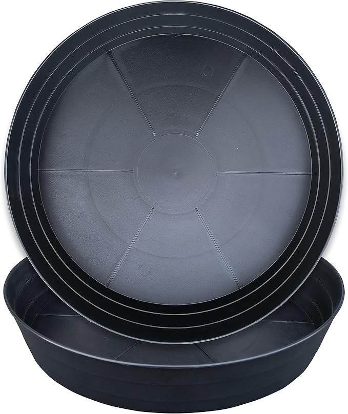 Plant Saucer 14 Inch 2 Pack 10 12 14 16 18 20 25, Plastic Plant Trays for Pots，Extra-Deep Plant Water Dray Tray, Bird Bath Bowl, Heavy Flower Plant Saucers Indoors and Outdoor No Holes