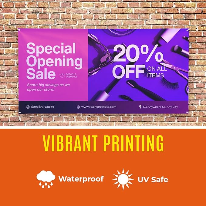 Personalized Passion Vinyl Banner 3' x 3' - Customized Banner for Business, Graduation, Birthday Parties, Indoor Outdoor Use - Full Color 13oz Vinyl Custom Signs with HD Printed Text, Photos and More