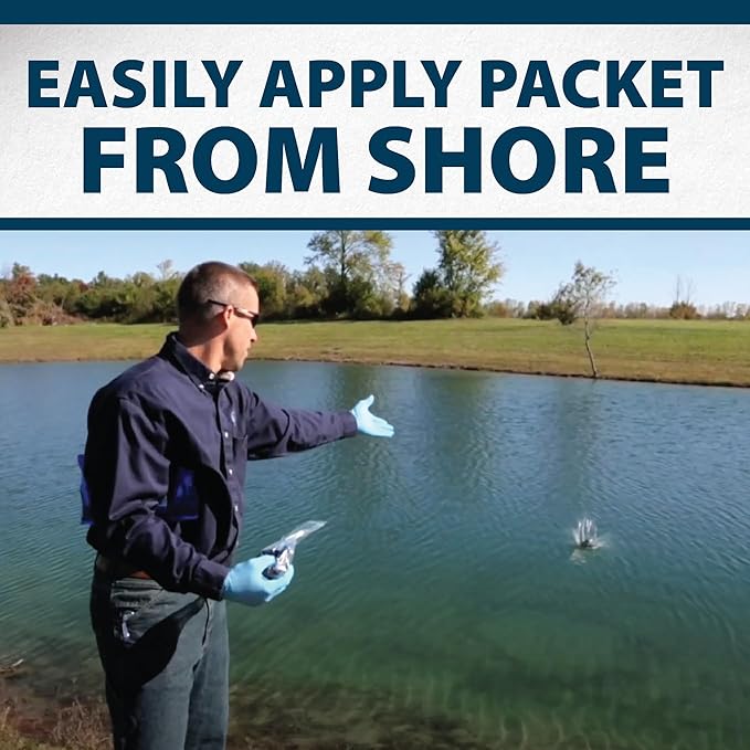 Airmax Pond Dye Packets Natures Blue Colorant for Large Pond & Lake, Beneficial UV Blocking Color Concentrate, Maintain Clean & Clear Pond, Fish, Bird & Animal Safe, Easy Treatment, 4 Soluble Packets