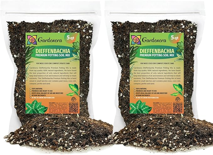 Premium Dumb Cane Potting Soil Mix - Ideal Blend for Growing Robust and Healthy Dumb Cane Plants - 10 Quart