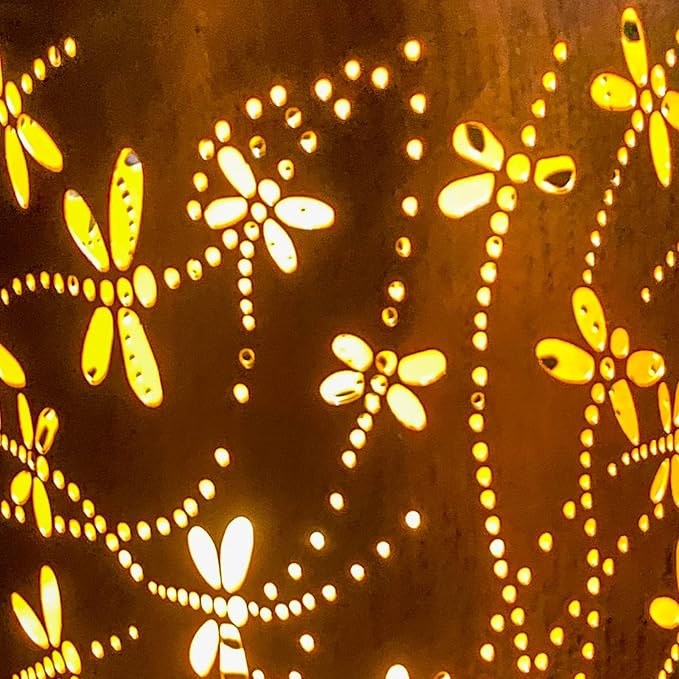 4 Packs Dragonfly&Hummingbird Solar Lantern Lights Outdoor Decor, Hanging Metal Decorations Waterproof with LED Light, Landscape Lights for Garden Patio Yard Lawn Backyard Front Porch