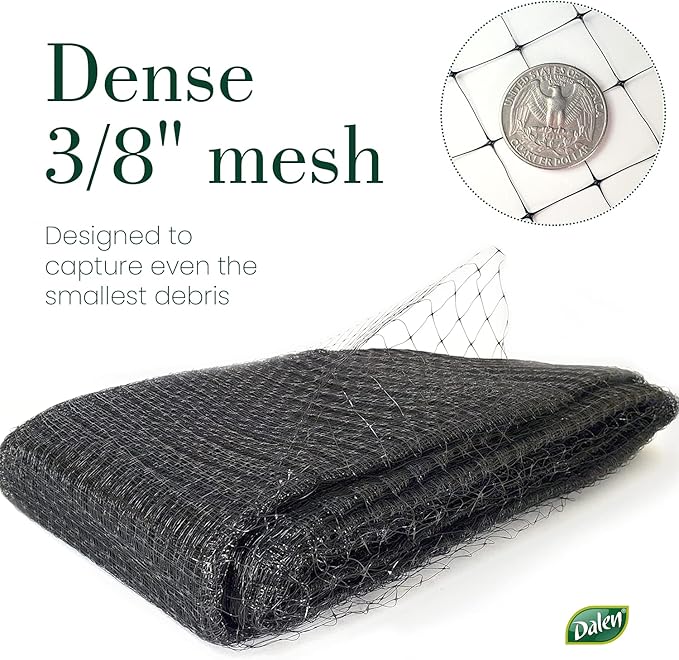 Dalen Pond & Pool Netting – Outdoor Water Garden Cover – Protective Mesh for Fish & Aqua Life - 3/8" Mesh - (28' x 28')