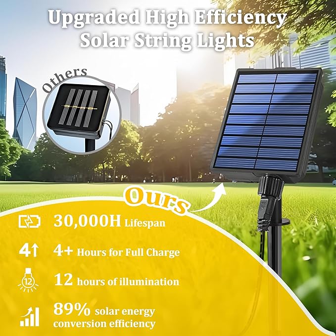 2-Pack 200FT Solar String Lights for Outside, 600 LED Extra-Bright Solar Light Outdoor with 19 Modes & Timer, Waterproof Fairy Solar Lights for Garden Patio Tree Christmas Decorations (Warm White)