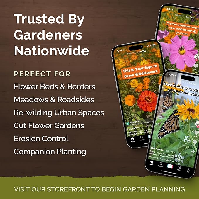 Eden Brothers Zin Master Flower Mixed Seeds for Planting, 1 lb, 480,000+ Seeds with California Giant, Mexican, Lilliput Zinnia | Attracts Pollinators, Plant in Spring, Zones 3, 4, 5, 6, 7, 8, 9, 10