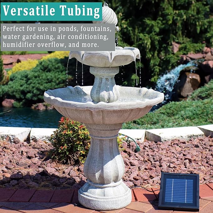 Black Vinyl Tubing 3/8” ID × 1/2” OD - 10 Feet PVC Flexible Plastic Tube Hybrid Hose, Transfer Water Air Oil for Pond Fountain Garden, Non-toxic and BPA free