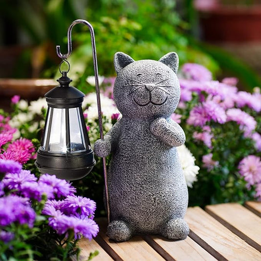 Garden Decor Solar Statues for Mom Grandma Birthdays for Women Sister Wife Lady - Front Patio Balcony Yard Art Lawn Ornaments Porch Outdoor Outside Decorations