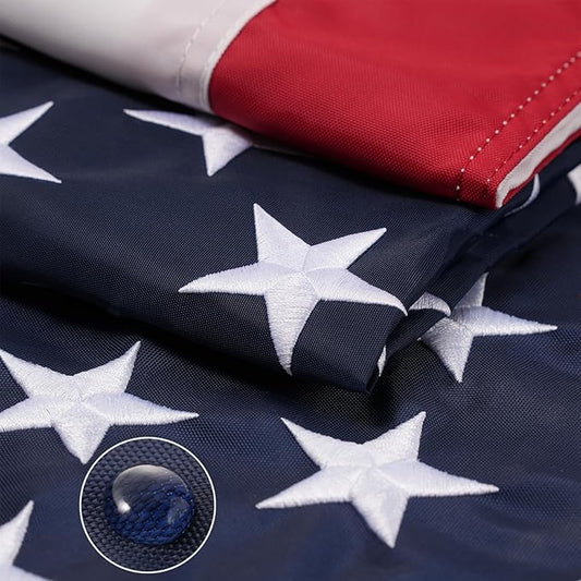 AZCOVER American Flag 2x3 FT US Flag for Outside Heavy Duty Nylon American Flags 24x36 Inch for Outdoor with Embroidered Stars Sewn Stipes and Brass Grommets