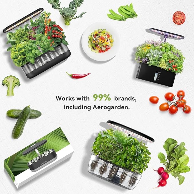 inbloom Fruit Seed Pod Kit for AeroGarden, Ahopegarden, GARDENCUBE, MUFGA, iDoo Hydroponics Growing System, 50-Pods (350+ Seeds Include Strawberry, Tomato, Cucumber, Pea, Ruby Queen Beet)