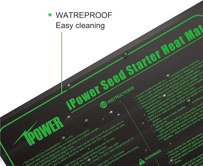 iPower 2-Pack 40-108 Degrees Fahrenheit Digital Heat Mat Thermostat Controller and 20" x 20" Hydroponic Seeding Warm Pad Plant Starting Kit Combo