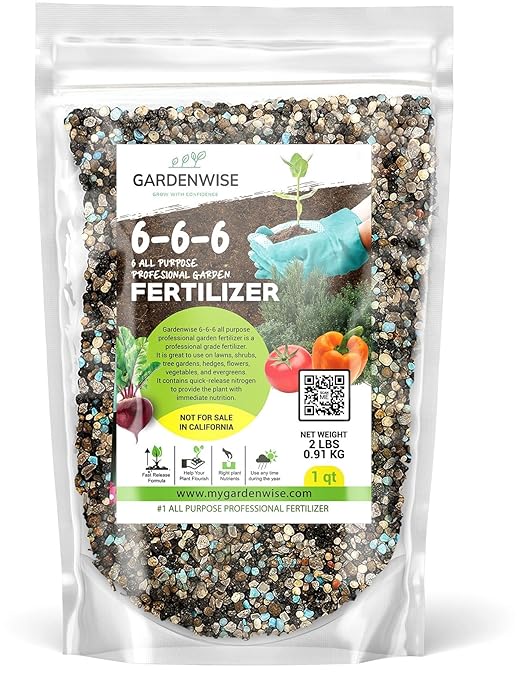 6-6-6 All-Purpose Professional Plant Food Fertilizer; Ideal for Winter Care & Spring Feeding, Perfect Balanced NPK for Indoor and Outdoor Plants (1 Quart)